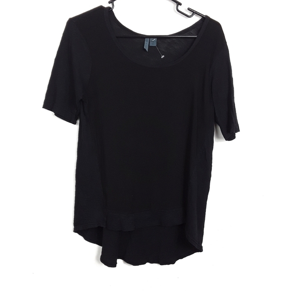 Left of Center | Anthropologie Black T-Shirt - Picture 1 of 3